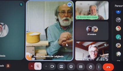 Screenshot Konferenz Juan Fernando de Laiglesia über die creación artística